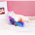 boule de laine coloré avec jouet de chat intelligent en plumes